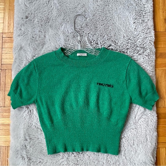 MIU MIU Top Sweater cropped shorts sleeve size 38 - Picture 7 of 9